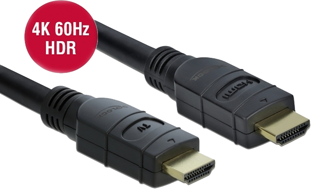Cable HDMI 2.0 15m - Câble HDMI Actif 4K 60Hz - Classe CL2 pour  Installation dans un Mur - Long câble HDMI UHD Haute Vitesse Résistant -  HDR, 18Gbps 