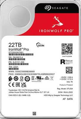 Seagate IronWolf Pro 22 To (idéal stockage NAS Professionnel)